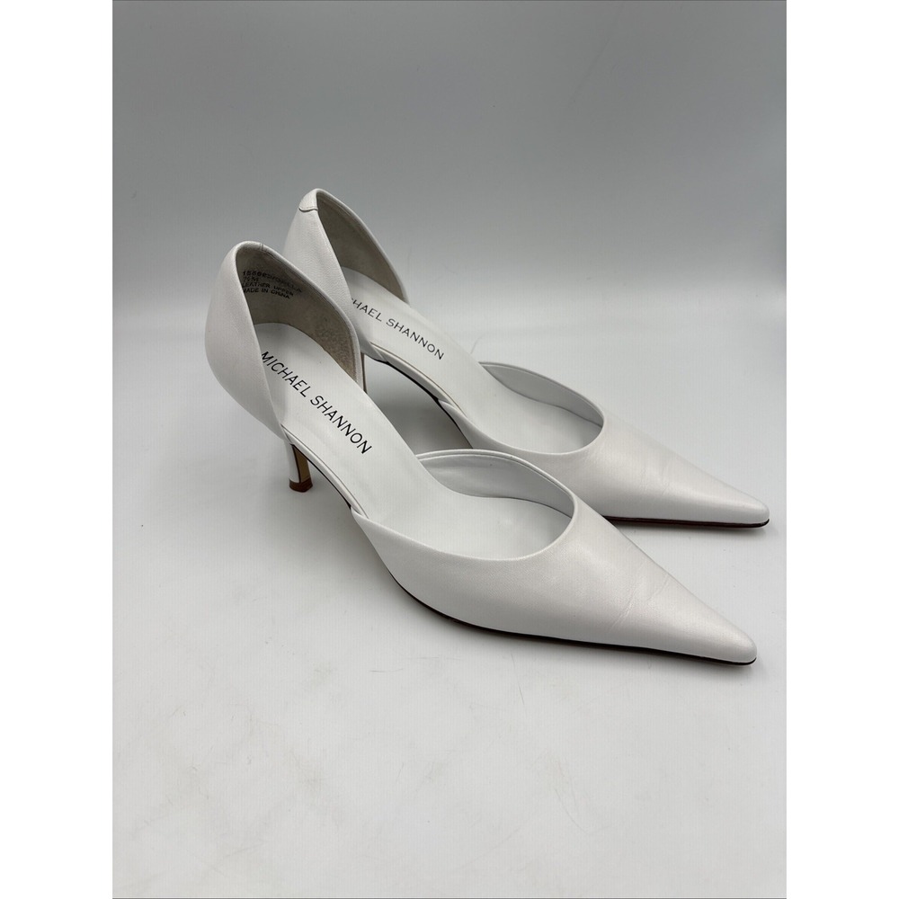 Michael Shannon White Pointed Toe Pumps Women's US Size 7.5
